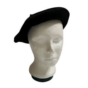 Wool blend Black French style Bohemian Beret NWT